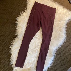 Lululemon Burgundy and Gold Diamond pants